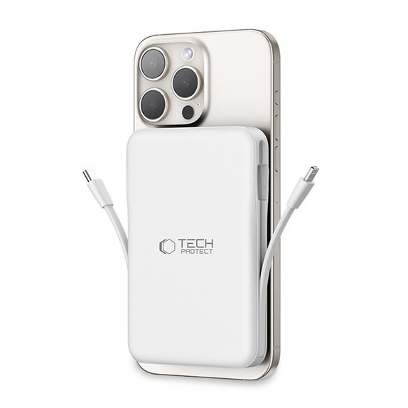 Powerbank PB31 Lifemag MagSafe 10000mAh, bela, Tech-Protect