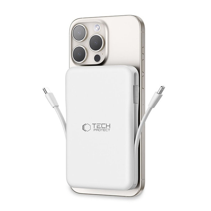 Powerbank PB31 Lifemag MagSafe 10000mAh, bela, Tech-Protect