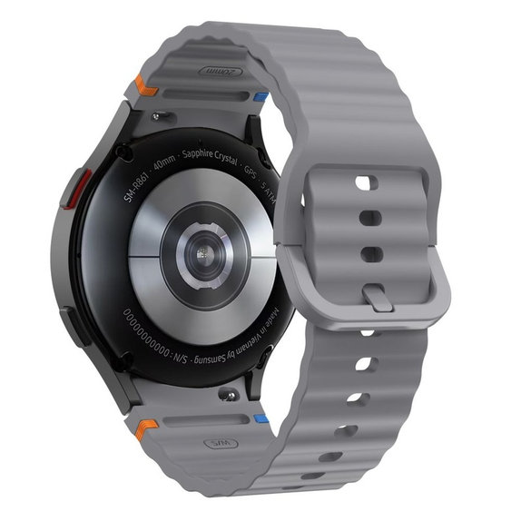 Pašček Silicone Sport za Samsung Watch 4 / 5 / 5 Pro / 6 / 7 / FE, Crayon Grey, Tech-Protect