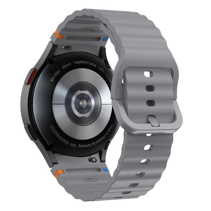 Pašček Silicone Sport za Samsung Watch 4 / 5 / 5 Pro / 6 / 7 / FE, Crayon Grey, Tech-Protect