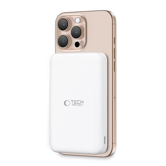 Powerbank PB24 Lifemag Qi2 MagSafe 10000mAh, bela, Tech-Protect