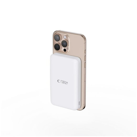 Powerbank PB24 Lifemag Qi2 MagSafe 10000mAh, bela, Tech-Protect