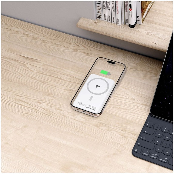 Powerbank PB24 Lifemag Qi2 MagSafe 10000mAh, bela, Tech-Protect