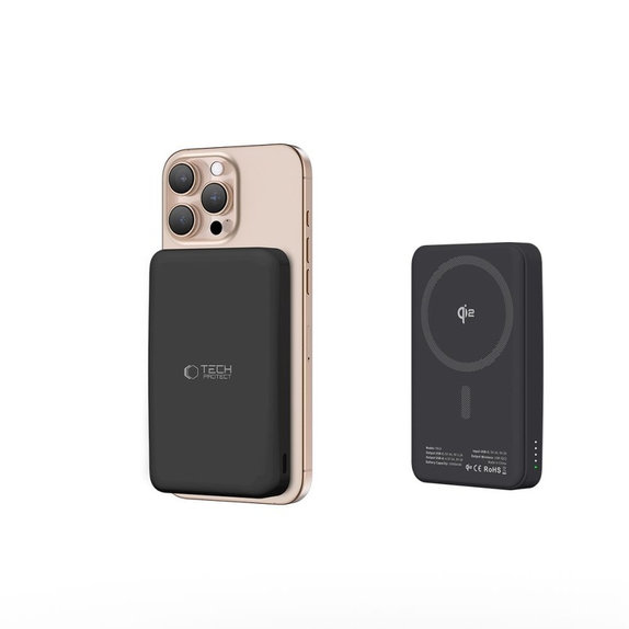 Powerbank PB24 Lifemag Qi2 MagSafe 10000mAh, črna, Tech-Protect