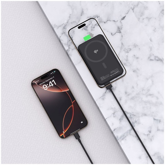 Powerbank PB24 Lifemag Qi2 MagSafe 10000mAh, črna, Tech-Protect