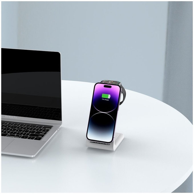 Brezžični polnilnik QI15W-A36 3IN1 for Apple, bela, Tech-Protect
