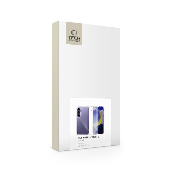 Etui FlexAir Hybrid za Galaxy S25, Clear, Tech-Protect