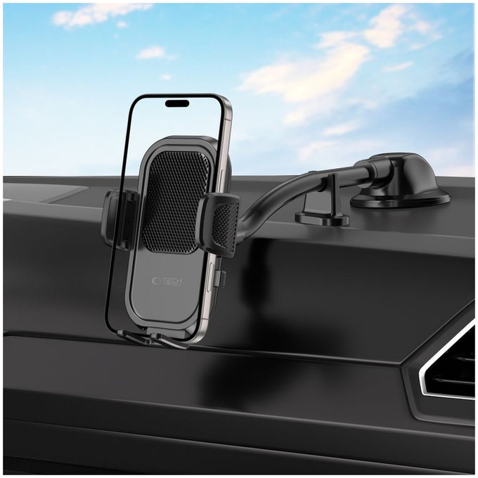 Avtomobilski nosilec V8 Universal Long Arm Dashboard & Windshield, črna, Tech-Protect