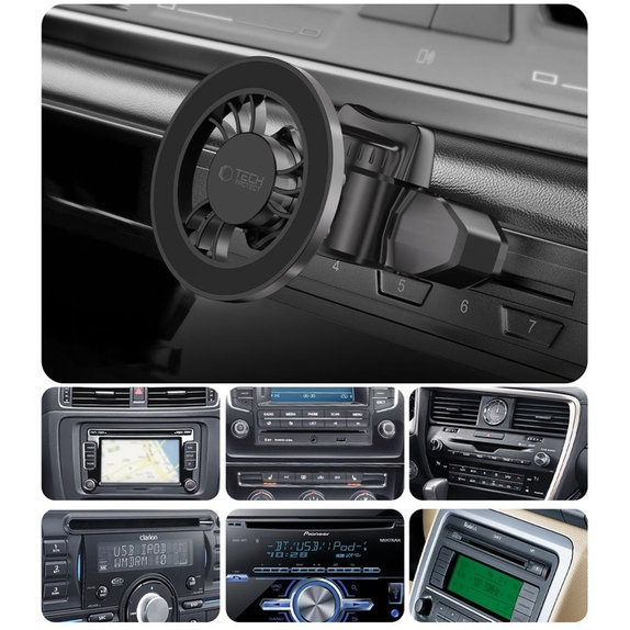 Avtomobilski nosilec N56 Magnetic MagSafe Cd & Vent, črna, Tech-Protect