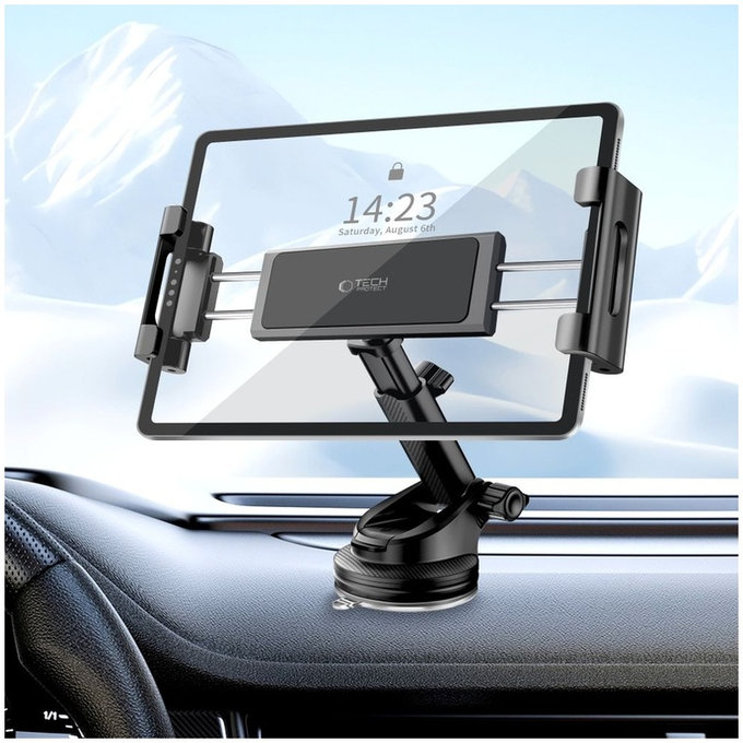 Avtomobilski nosilec V4 Universal Windshield & Dashboard for Tablet, črna, Tech-Protect
