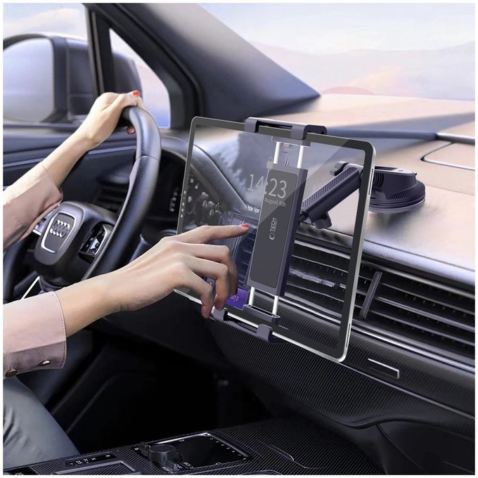 Avtomobilski nosilec V4 Universal Windshield & Dashboard for Tablet, črna, Tech-Protect