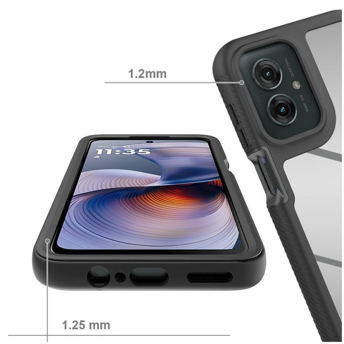 Ovitek Defense za Motorola Moto G15 / G15 Power / G17 / G17 Power / G05 / E15, črna, Tech-Protect