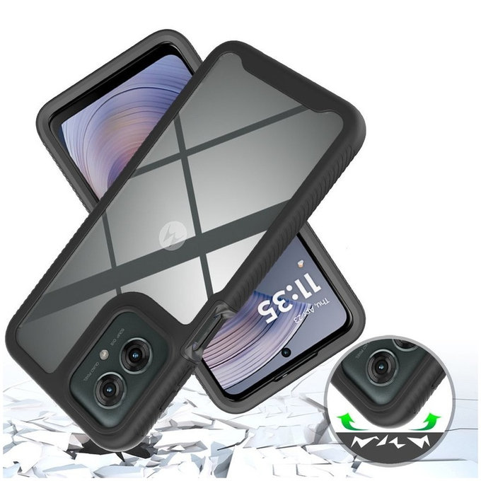 Ovitek Defense za Motorola Moto G15 / G15 Power / G17 / G17 Power / G05 / E15, črna, Tech-Protect