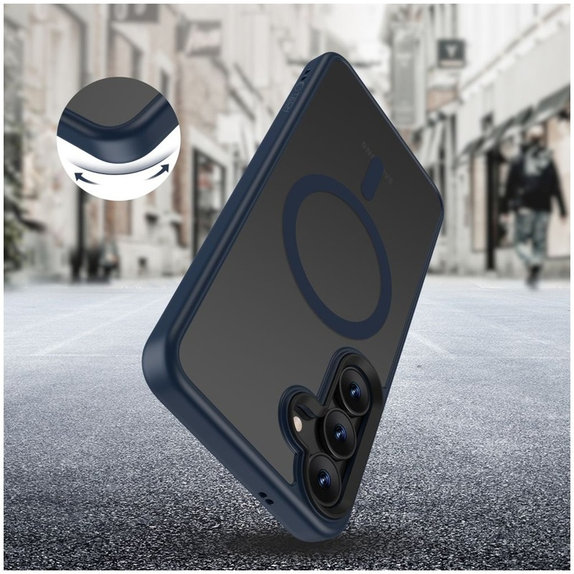 Ovitek MagMat MagSafe za Samsung S25, Matte Navy, Tech-Protect