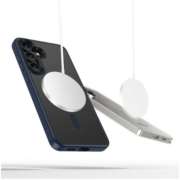 Ovitek MagMat MagSafe za Samsung S25, Matte Navy, Tech-Protect
