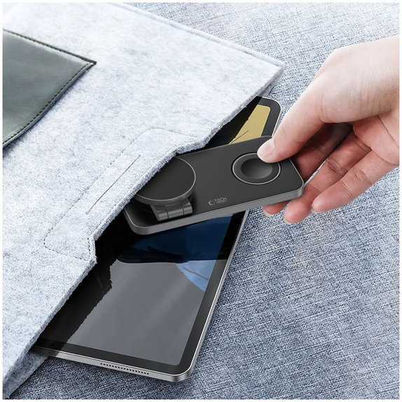 Brezžični polnilnik QI15W-A47 3IN1 Magnetic MagSafe, črna, Tech-Protect