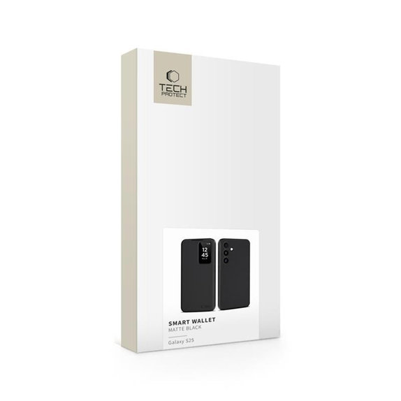 Ovitek Smart Wallet za Samsung S25, Matte Black, Tech-Protect
