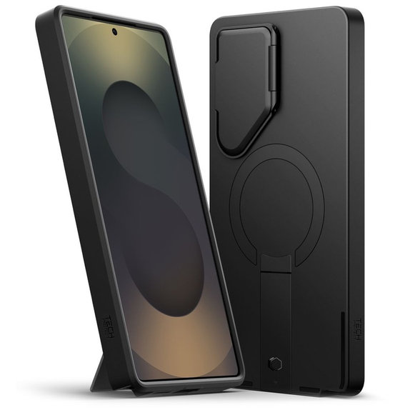 Ovitek Kevlar Aura MagSafe za Samsung S25 Ultra, črna/oranžna, Tech-Protect
