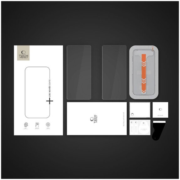 Kaljeno steklo Quick Set+ 2-PACK za Samsung S24 / S25, prozorna, Tech-Protect