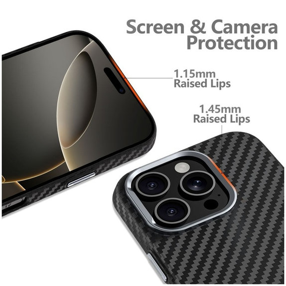 Ovitek Ion Carbon MagSafe za Samsung S25 Ultra, črna/srebrna, Tech-Protect