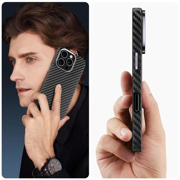 Ovitek Ion Carbon MagSafe za Samsung S25 Ultra, črna/srebrna, Tech-Protect