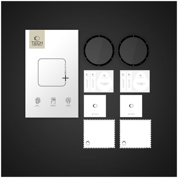 Hibridno steklo Glass Flex+ 2-PACK za Garmin Venu 3, črna, Tech-Protect