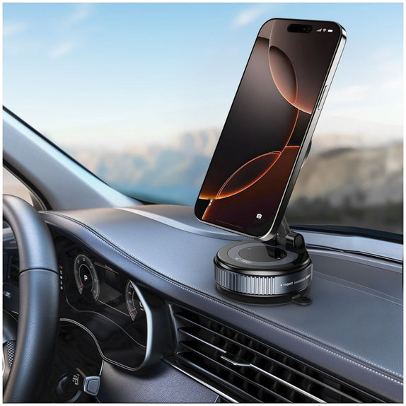Avtomobilski nosilec N60 Magnetic MagSafe Windshield & Dashboard, črna, Tech-Protect