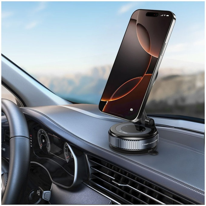 Avtomobilski nosilec N60 Magnetic MagSafe Windshield & Dashboard, črna, Tech-Protect