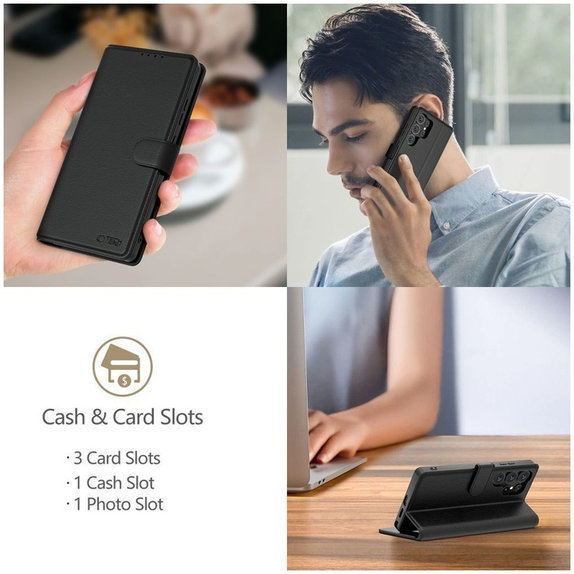Ovitek Wallet za Motorola Moto G56 5G, črna, Tech-Protect
