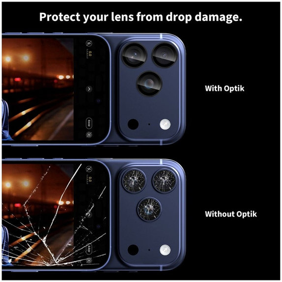 Zaščita kamere Camring Fit+ za iPhone 14 Pro / Max / 15 Pro / Max / 16 Pro / Max / 17 Pro / Max, prozorna, Tech-Protect