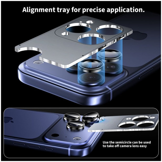 Zaščita kamere Camring Fit+ za iPhone 14 Pro / Max / 15 Pro / Max / 16 Pro / Max / 17 Pro / Max, prozorna, Tech-Protect