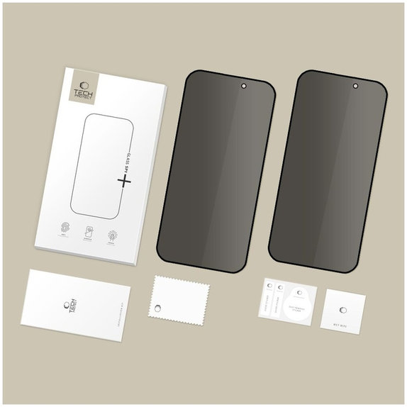 Privacy kaljeno steklo Glass Spy+ 2-PACK za iPhone 16 Pro / 17 / 17 Pro, privacy, Tech-Protect