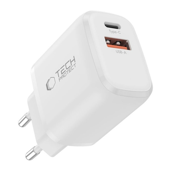 Omrežni polnilnik NCA30 2-PORT PD 30W / QC3.0 + Lightning Cable, bela, Tech-Protect