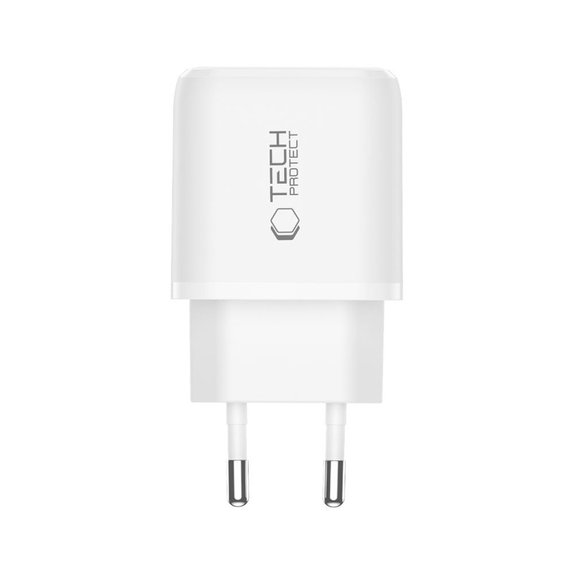 Omrežni polnilnik NCA20 2-PORT PD 20W / QC3.0, bela, Tech-Protect