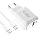 Omrežni polnilnik NCA20 2-PORT PD 20W / QC3.0 + USB-C Cable, bela, Tech-Protect
