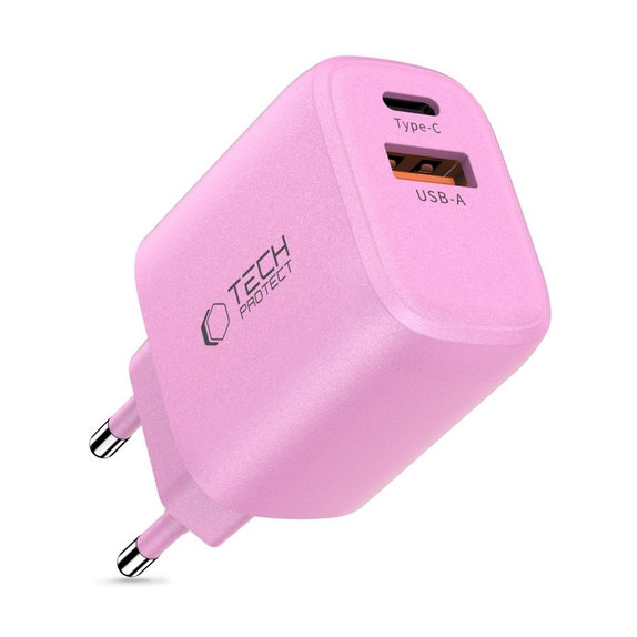 Omrežni polnilnik NCA20 2-PORT PD 20W / QC3.0, Baby Pink, Tech-Protect