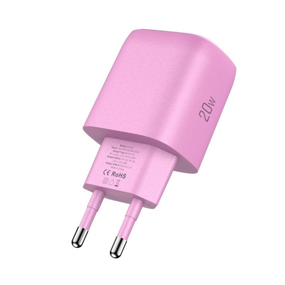 Omrežni polnilnik NCA20 2-PORT PD 20W / QC3.0, Baby Pink, Tech-Protect