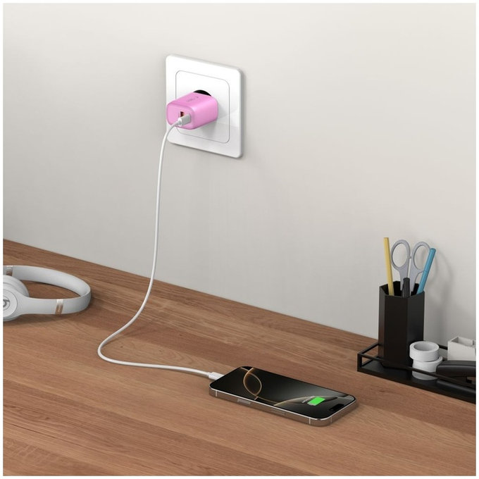 Omrežni polnilnik NCA20 2-PORT PD 20W / QC3.0, Baby Pink, Tech-Protect