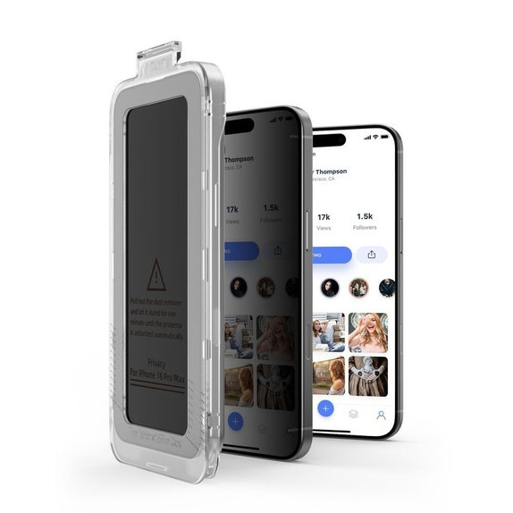 Privacy kaljeno steklo Quick Set Spy+ 2-PACK za iPhone 13 / 13 Pro / 14 / 16E / 17E, privacy, Tech-Protect