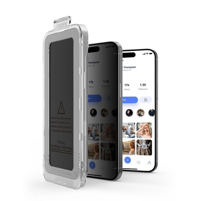 Privacy kaljeno steklo Quick Set Spy+ 2-PACK za iPhone 13 / 13 Pro / 14 / 16E / 17E, privacy, Tech-Protect