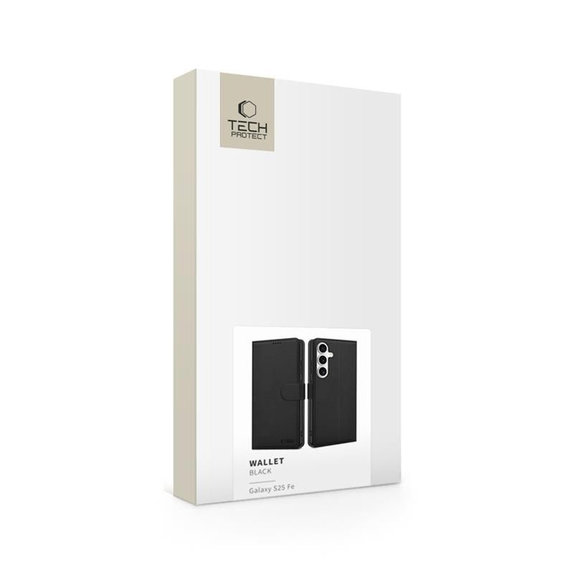 Ovitek Wallet za Samsung S25 FE, črna, Tech-Protect