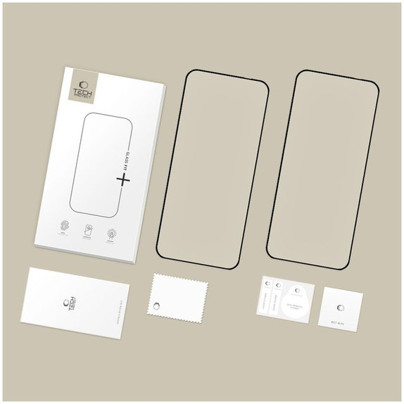 Kaljeno steklo Glass Fit+ 2-PACK za Motorola Edge 50 Neo / 60 Neo, črna, Tech-Protect