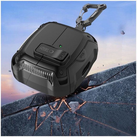Ovitek za slušalke Carbonox MagSafe za Samsung Buds 3 / 3 FE / 3 Pro, črna, Tech-Protect
