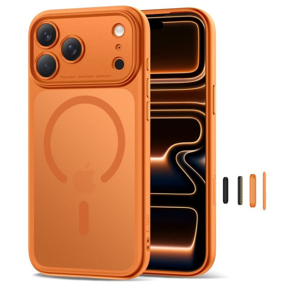 Ovitek MagPeak MagSafe CC za iPhone 17 Pro, Matte Cosmic Orange, Tech-Protect