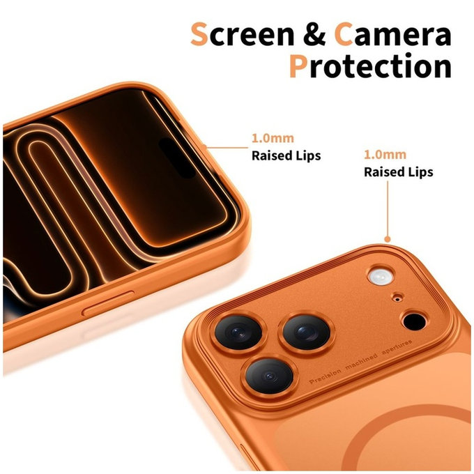 Ovitek MagPeak MagSafe CC za iPhone 17 Pro, Matte Cosmic Orange, Tech-Protect