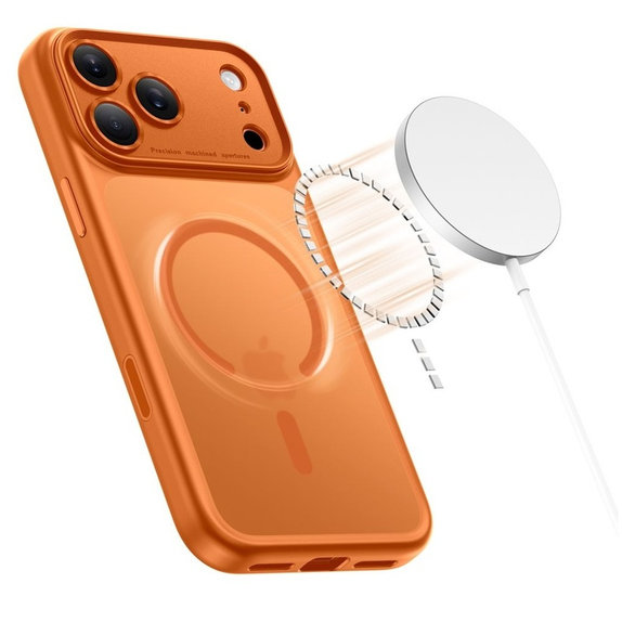 Ovitek MagPeak MagSafe CC za iPhone 17 Pro Max, Matte Cosmic Orange, Tech-Protect