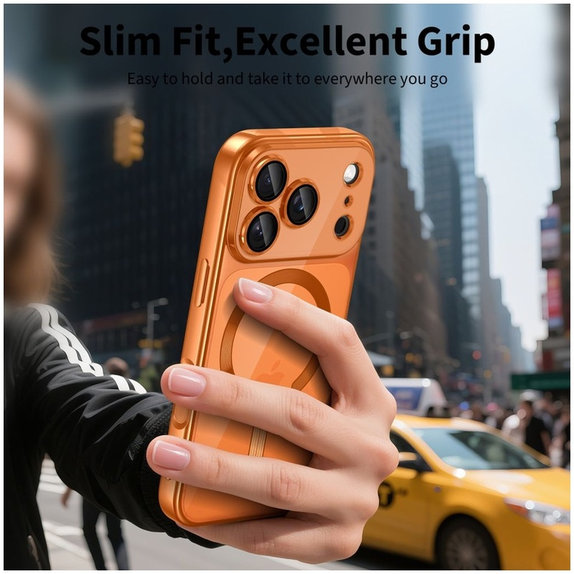 Ovitek MagFlex MagSafe za iPhone 17 Pro Max, Shiny Cosmic Orange, Tech-Protect
