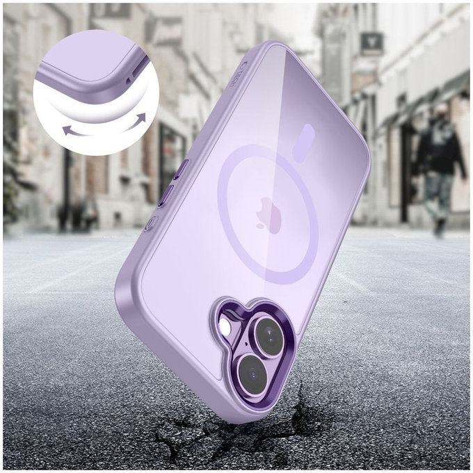 Ovitek MagMat MagSafe za iPhone 17, Lavender/Clear, Tech-Protect