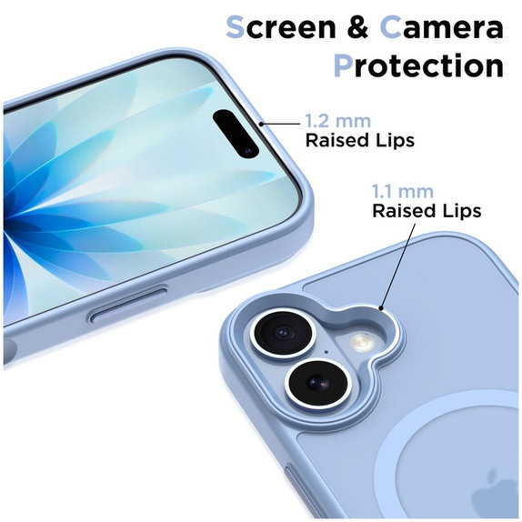 Ovitek MagMat MagSafe za iPhone 17, Matte Mist Blue, Tech-Protect