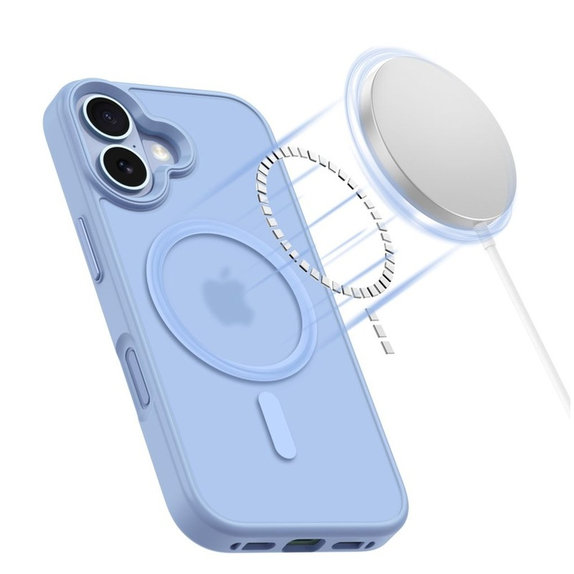 Ovitek MagMat MagSafe za iPhone 17, Matte Mist Blue, Tech-Protect